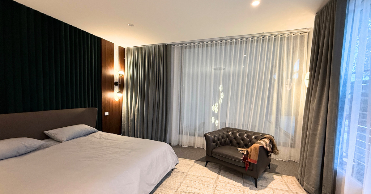 Custom sheer and blockout curtains installed in a Melbourne bedrooms